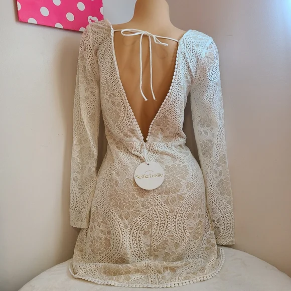 Selfie Leslie Palm Springs Emme Lace Dress Size Lg - Picture 6 of 8
